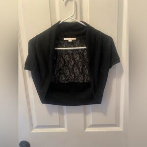 Black Lace-Back Bolero Shrug